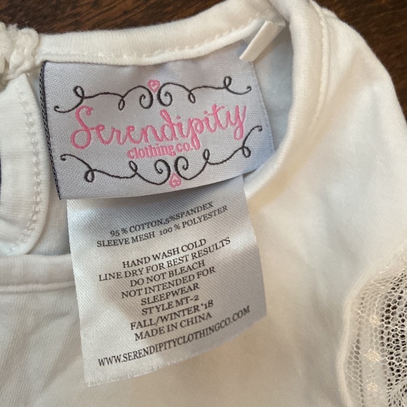 Serendipity Lace ruffle sleeve top. 4T Serendipity clothing co. - Picture 5 of 7